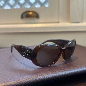 Chanel Brown Sunglasses with Camillia accent